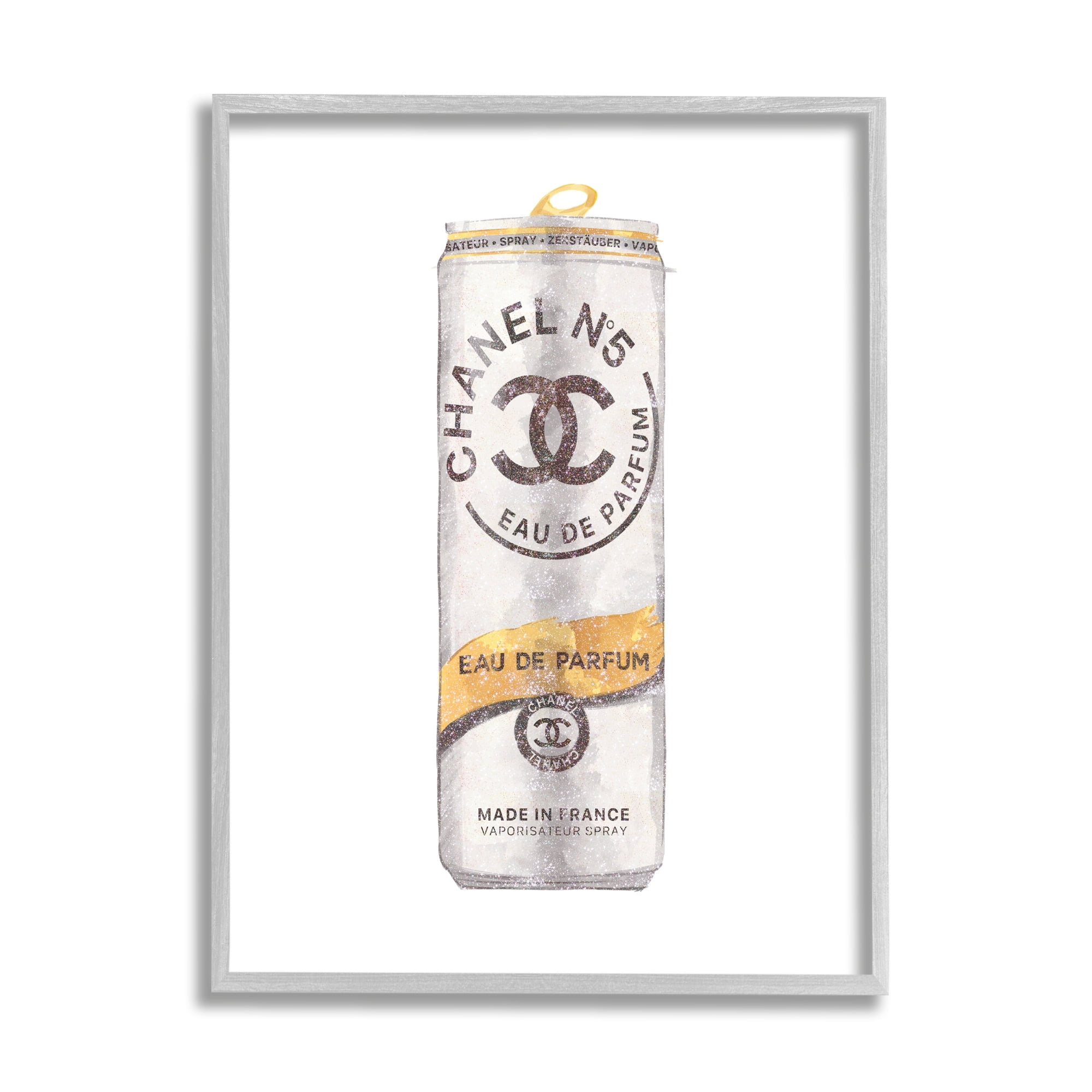 Fashion Emblem Glam Perfume Beverage Can Style Food & Beverage Graphic Art Framed Art Print Wall Art