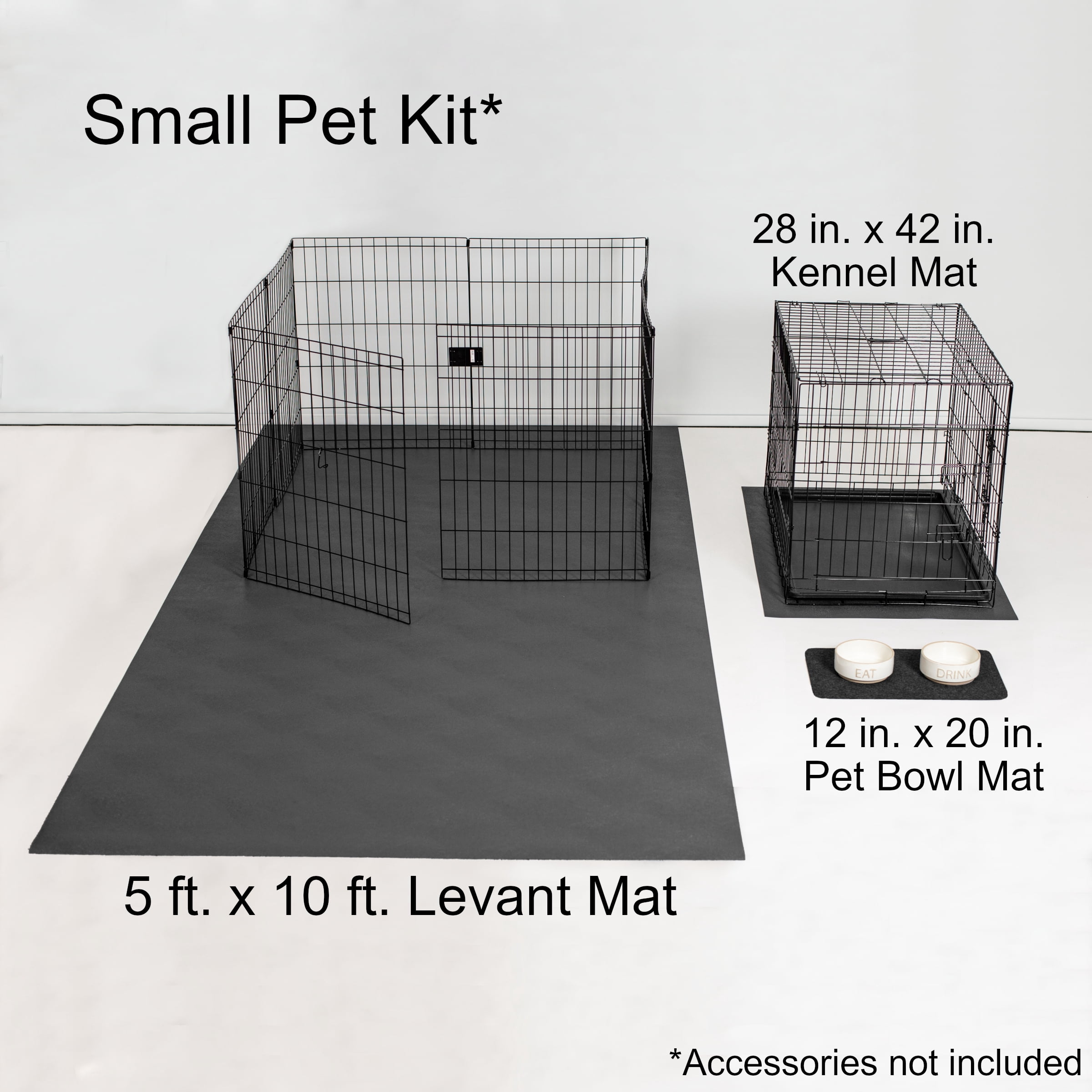 G-Floor New Pet Parent 3-Piece Floor Mat Kit, Slate Grey, Small