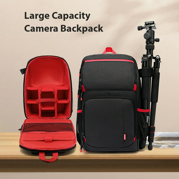 Camera Backpack Water resistant Camera Bag Photography Backpack Large Capacity Camera Case with Tripod Holder 15.6 Inch Laptop Compartment for Women