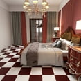 thumbnail image 6 of Abyssaly Vinyl Peel and Stick Floor Tiles 12 x12 Inches Red and White Checkered Floor Tiles Easy to Install and Waterproof for Bathroom and Kitchen (10 Pcs, Red and White), 6 of 9