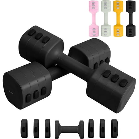 Adjustable Dumbbell Set of 2, 4 in 1 Free Weights Dumbbells Set for Women with Fast Adjustment, Each 2lb 3lb 4lb 5lb Hand Weights Set for Home Gym & Outdoor Exercise Training