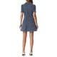 thumbnail image 3 of INSPIRE CHIC Vestido de Mujer de Manga Corta con Botones, Vintage, Cuello Caído, Vestidos de Denim S Azul Gris, 3 of 5