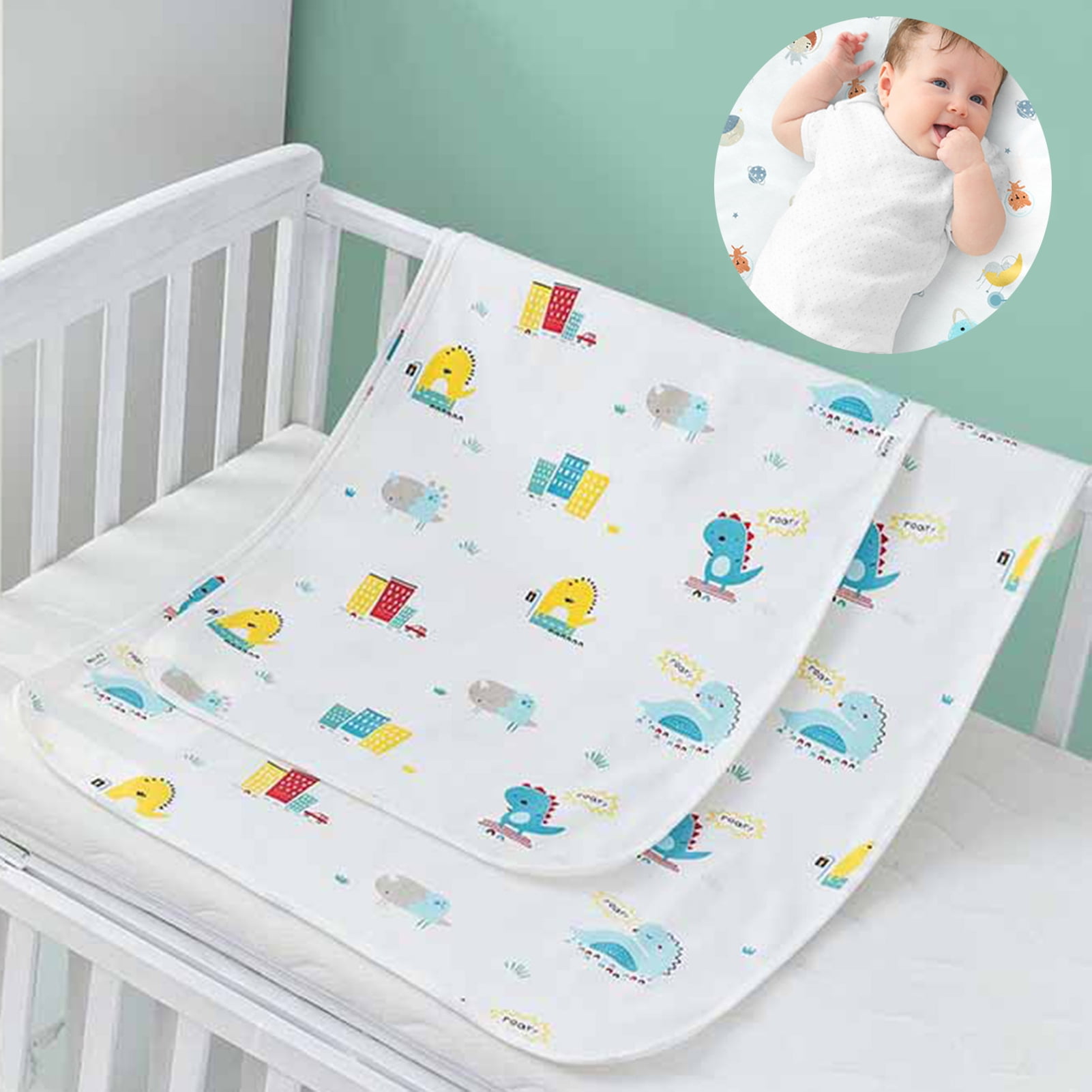 Baby Kids Waterproof Bedding Diapering Changing Mat Washable Breathable Cott L_D 