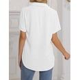 thumbnail image 4 of Blusa de mujer Camisas de cuello en V Blusas elegantes de manga larga Camisa de gasa, 4 of 6