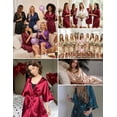 thumbnail image 5 of Ekouaer Silk Robes for Women Short Lightweight Bathrobe Ruffled Satin Kimono Robes Sexy Bride Bridesmaid Sleepwear, 5 of 6