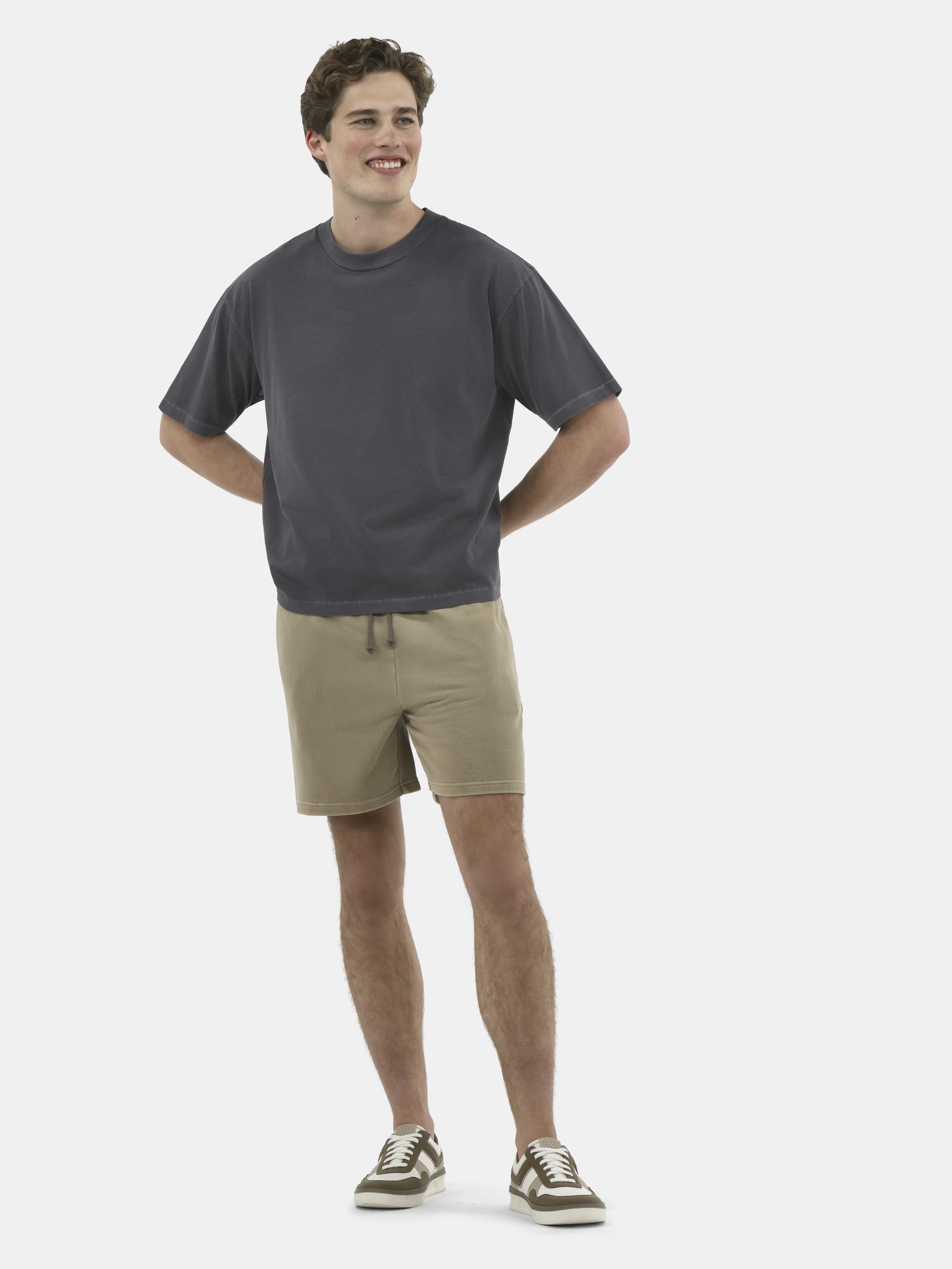 No Boundaries Cotton Oversized Cropped Tee with Short Sleeves, 2-Pack, Men's and Big Men's XS-5XL