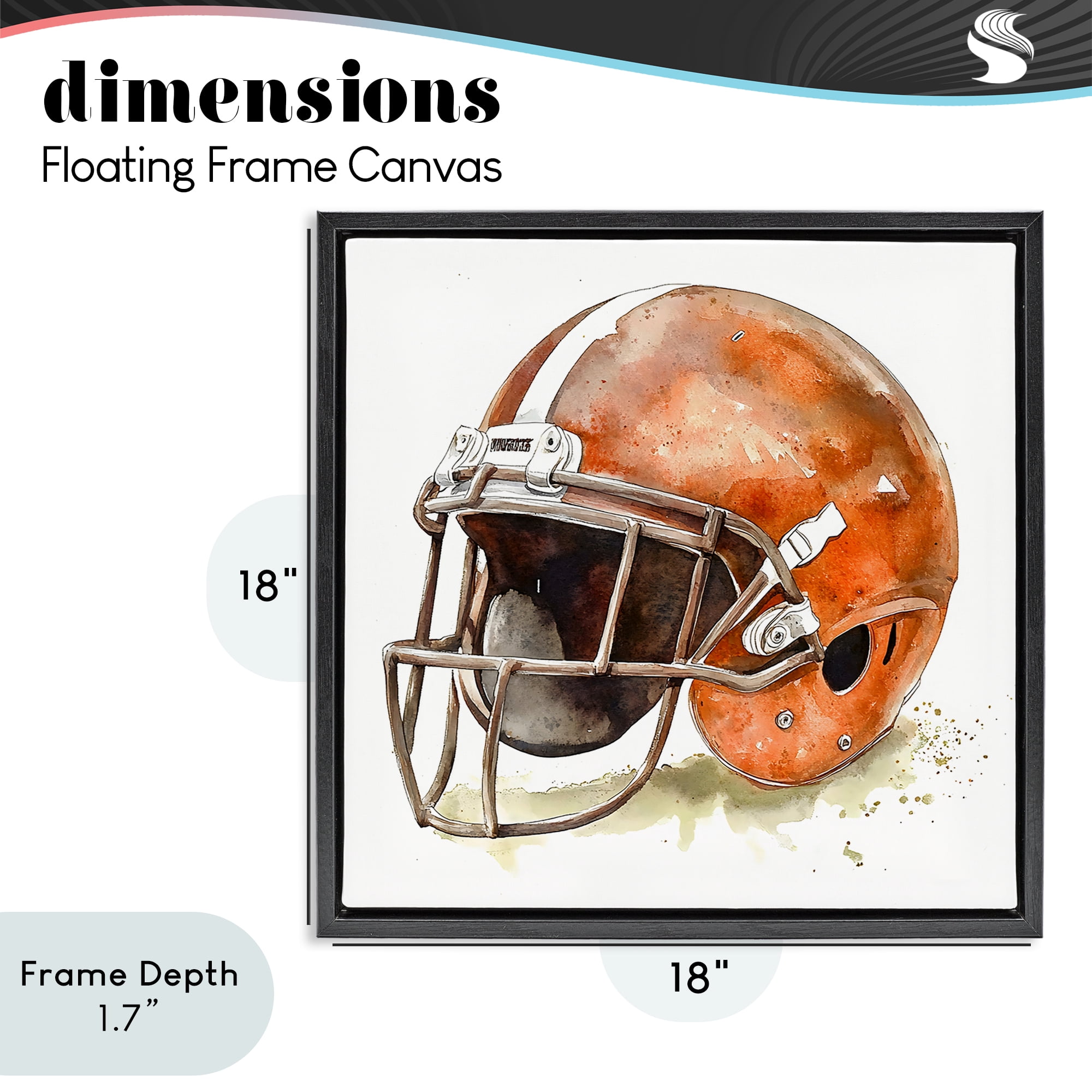 Stupell Industries Red Football Helmet Black Framed Floater Canvas Wall Art, design by Creative Studio