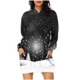 thumbnail image 1 of Pisexur Robes de Noël pour Femmes Mode Imprimé Flocon de Neige Sweat à Capuche Robe Décontractée Manches Longues Robes d'Automne Robe de Fête Mini Robe avec Poches, 1 of 2