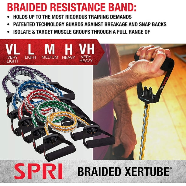 SPRI Braided Xertube Resistance Band Exercise Cords All Bands