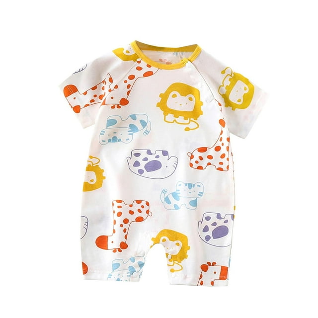 Ultra-Soft Breathable Baby Bodysuits | Trendy Short Sleeve Cotton Rompers for 0-12M | Cute Prints, Snap Closure, Easy Diaper Change