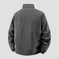 thumbnail image 2 of Fashion YLSDY Men's Reversible Outdoor Jacket with Zipper & Multi-pockets Windproof Hiking Workwear Coat Fall Casual Flight Jacket Gray M, 2 of 9