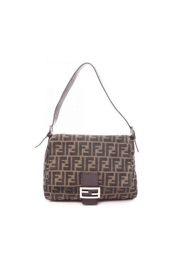Pre-Owned Fendi Mamma Bucket Shoulder Bag/Handbag, Canvas and Leather, Women's, Brown/Black,...