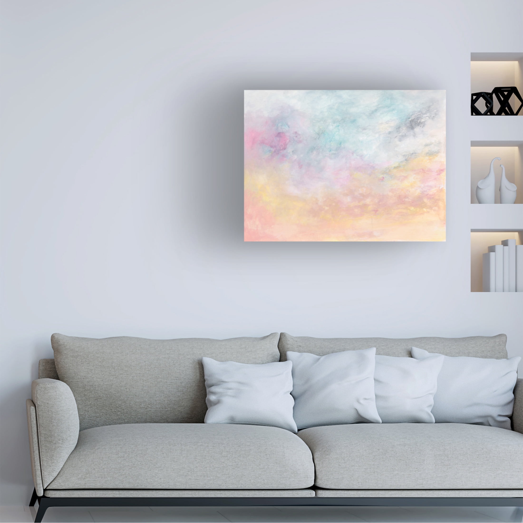Canvas Wall Art - Ellen Kossoff 'Clouds And Sea 2' Wall Art for Living Room, Bedroom, or Office Décor by Trademark Fine Art - 19 x 14 Inches