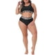 thumbnail image 2 of Bañadores de dos piezas para mujer Agnes Orinda, talla grande, conjunto de bikini de leopardo de cintura alta, trajes de baño deportivos, negro 4X, 2 of 6