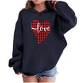 thumbnail image 1 of Sudadera con capucha y estampado de corazón de San Valentín, sudadera de manga larga para niños y niñas, chaqueta para niñas de talla mediana y grande., 1 of 7