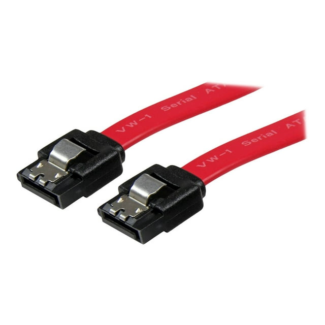 StarTech.com 12in Latching SATA Cable - SATA cable - Serial ATA 150/300/600 - SATA (R) to SATA (R) - 1 ft - latched - red - LSATA12 - SATA cable - Serial ATA 150/300/600 - SATA (R) to SATA (R) - 1 ft - latched - red - for P/N: 10P6G-PCIE-SATA-CARD, 2P6G-PCIE-SATA-CARD, 4P6G-PCIE-SATA-CARD, 6P6G-PCIE-SATA-CARD