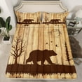 thumbnail image 2 of jejeloiu Wild Bear Queen Sheet Sets,Bear Paw Print Flat Sheet,Old Barn Door Queen Fitted Sheet For Teens Kids,Ultra Soft Home Decor,4pcs, 2 of 7
