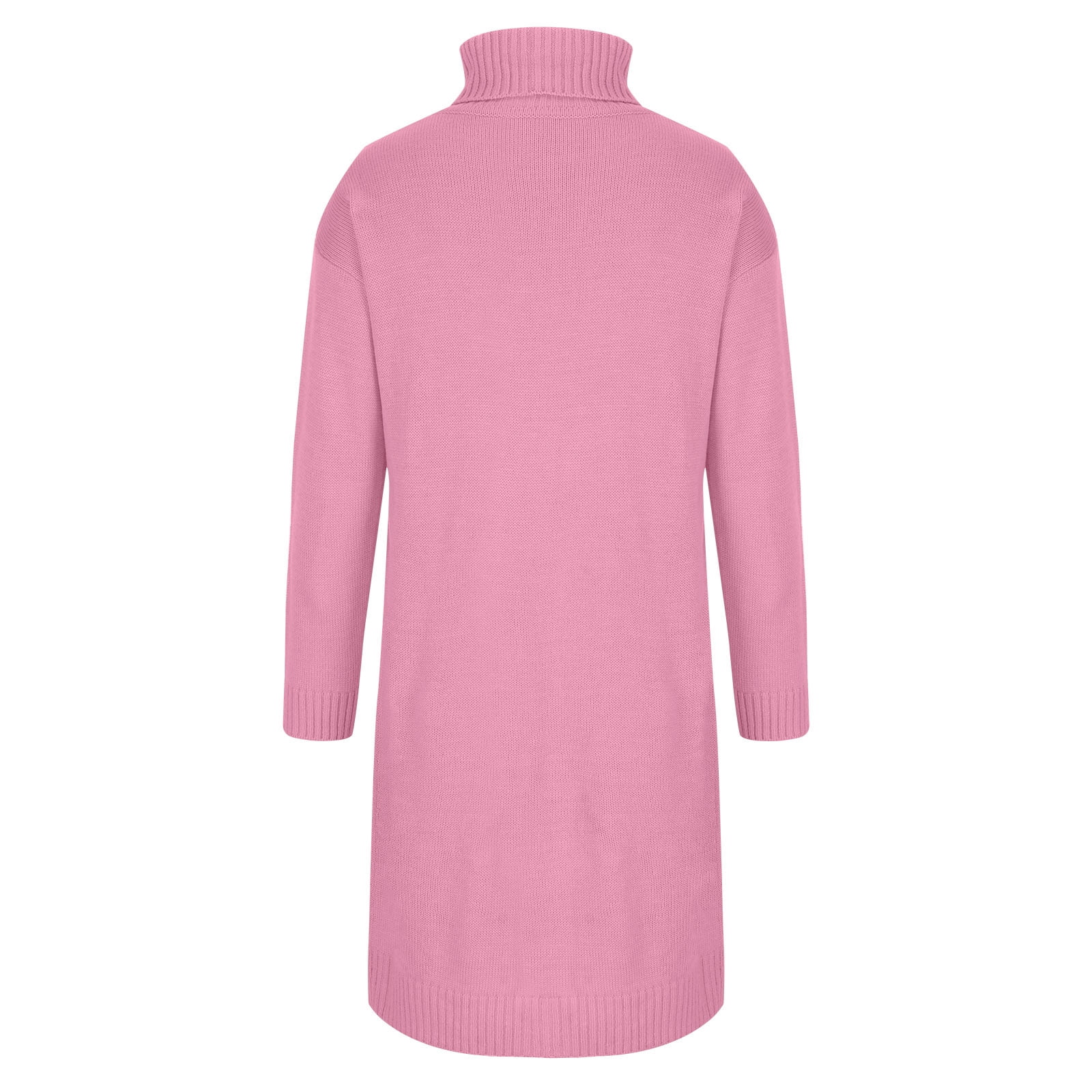 OSFVNOXV Turtleneck Sweater Dress for Women Long Sleeve Ribbed Knit Shirt Straight Leg Soft Cozy Pullover Mini Dress,S-3XL