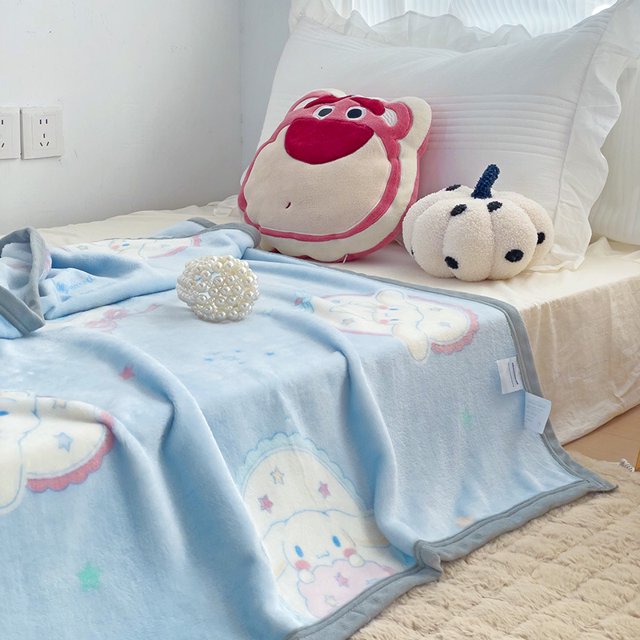 Manta de terciopelo Coral de Hello Kitty de Disney Stitch Sanrio Cinnamoroll Kuromi, mantas para el hogar y la oficina, colcha, sábanas para decoración del dormitorio