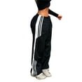 thumbnail image 5 of nvzhuang Women's Side Pockets Trousers, Side Horizontal Stripes Elastic Waist Sweatpants Long Pants, 5 of 10