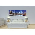 thumbnail image 4 of Canvas Wall Art Decor - 24x24 3 Piece Set (Total 24x72 inch) - NYC Brooklyn Bridge At Night - Large Decorative & Modern Multi Panel Split Prints for Dining & Living Room, Kitchen, Bedroom & Office, 4 of 7