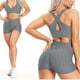 thumbnail image 2 of Gibobby Leggings cortos de yoga para mujer Levantamiento de polainas 2 piezas de yoga de talle para mujeres a tope pantalones cortos pantalones de yog(Blanco,Gris,XG), 2 of 4