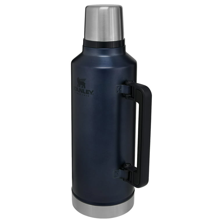 STANLEY Classic Thermos 2.5 qt Nightfall and Silver Solid Print Vacuum  Insulated Stainless Steel Water Bottle with Wide Mouth and Screw Cap