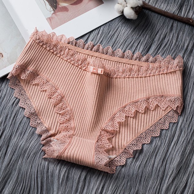 Bragas de carbón de algodón de hilo de mujer Calzoncillos sexy informales transpirables de cintura media