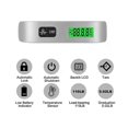 thumbnail image 2 of A22I LCD Digital Hanging Scale Luggage Suitcase Baggage Weight Scales with Belt for Electronic Weight Tool 50Kg/110Lb Silver, 2 of 5