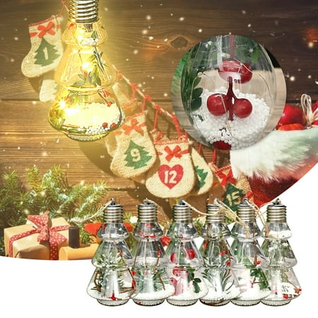

purcolt Christmas LED Light Transparent Ball Ornament for Xmas Christmas Tree Christmas Tree Decoration Hanging Glowing Pendant for Holiday Wedding Party on Clearance