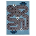 thumbnail image 1 of homeroots home decor 396314 4’ x 6’ Blue Imaginative Racetrack Area Rug, 1 of 1