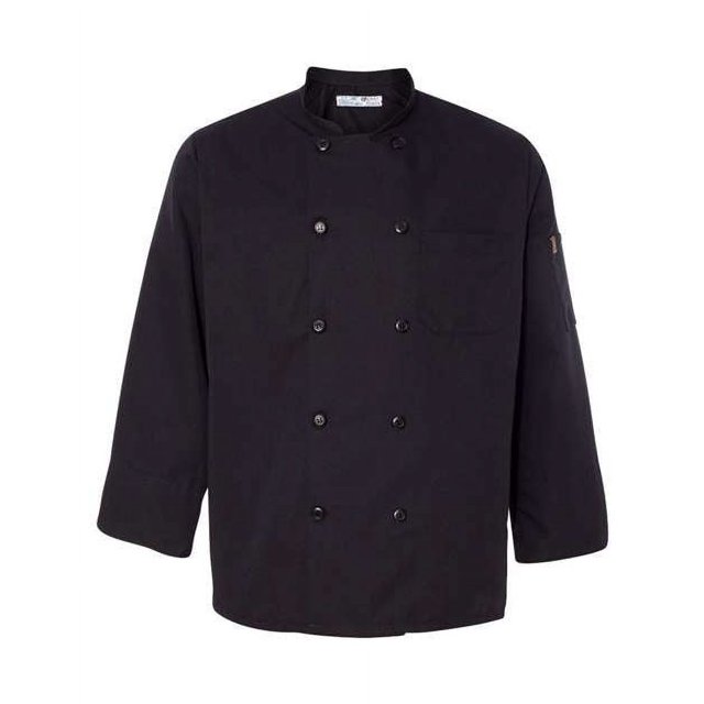 Chaqueta de chef Red Kap Chef DesignsSpun Poly Black, negro, mediano Diseños de chef 0425