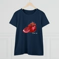 thumbnail image 4 of Women's Cotton T-Shirt with Pomegranate Design, Original Artwork Modern and Stylish, 4 of 5