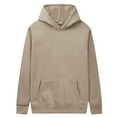 thumbnail image 5 of Resicozy Men's Hoodies Pullover Solid Color Hoodie Casual Long Sleeve Drawstring Hooded Sweatshirts with Pocket Camel M, 5 of 5