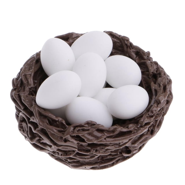 de de Resina en Miniatura de 1:12 con Decoración de Huevos Hugo Dollhouse Duck Nest con huevos
