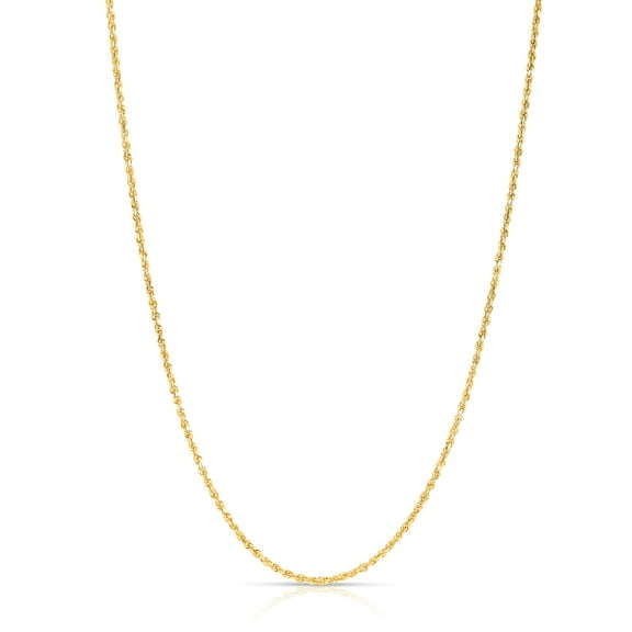 Floreo 14K Yellow Gold 2.25mm Solid Rope Diamond Cut Chain Necklace