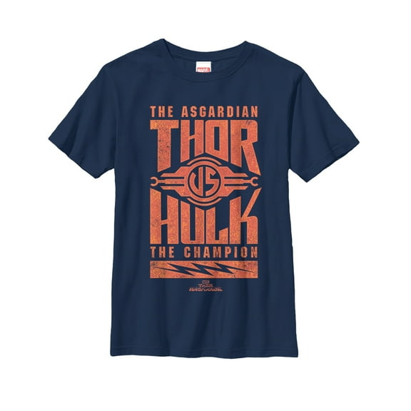 Boy's Marvel Thor: Ragnarok Champion Fight  Graphic Tee Navy Blue Large