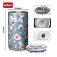 thumbnail image 4 of 20oz Coffee Tumblers Pioneer Flower Floral Print Pattern Stainless Steel Vacuum Insulated Travel Tumbler Coffee Cups Mug with Lid and Straw with Cleaning Brush for Cold & Hot Drinks, 4 of 5