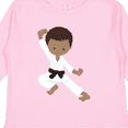 thumbnail image 4 of Inktastic African American Boy, Black Belt, Karate Pose Boys Long Sleeve Toddler T-Shirt, 4 of 5