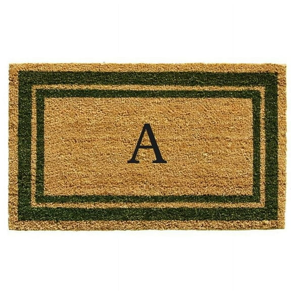 Calloway Mills Sage Green Border 24" x 36" Monogram Outdoor Doormat (Letter A)