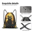 thumbnail image 4 of Saiise Tree Meditating Raccoon Pattern Sports Drawstring Backpack - String Swim Gym Bag with Wet Proof Pocket for Women&Men-Medium, 4 of 6