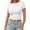 a-White18952, variant on VNKIDY Women's T-Shirt Solid Color Short Sleeve Crop Tees Crewneck Slim Fit Soft Stretch Casual Top For Daily Street Wear Fashionable Top