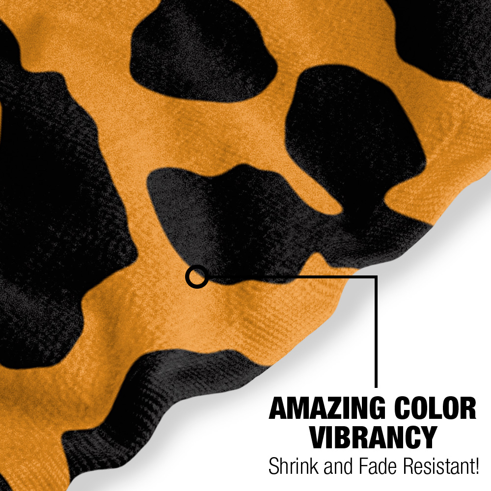 Leopard Print Orange and Black Beach Towel 30' X 60'