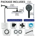 thumbnail image 6 of 12 Inch Coverage High Pressure Rain Shower Head Combo with Adjustable Extension Arm - Wide Rainfall & 5 Modes Handheld Showerhead, Dual Anti-Clog Nozzles for Ultimate Shower Experience, Black, 6 of 7
