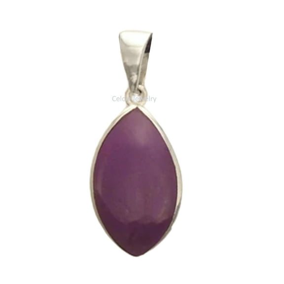 Solid 925 Sterling Silver Pendant For Men Women, Natural Amethyst Cabochon Marquise Gemstone Amazing Handcrafted February Birthstone Gifts