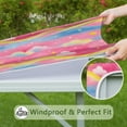 thumbnail image 6 of Colorful Cloud Star Pattern Square Fitted Tablecloth with Elastic Edge,Square Table Cover,Washable Elastic Table Cover for Home Kitchen Party Decor 34"x34", 6 of 6