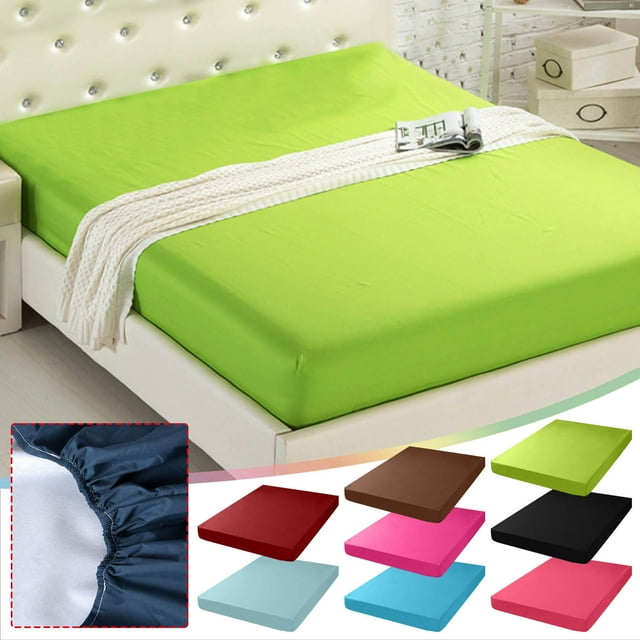 Protège-matelas Grand Rafraîchissant et Imperméable Couvre-Lit en Polyester Couleur Unie Housse de Lit Brossée Drap de Lit Couleur Unie Housse de Matelas Drap pour Lit à Eau Liquidation