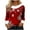 Red, variant on Christmas Tops for Women Faux Furry Trim Snowflakes Xmas Tree Printed Graphic Tee Shirts Holiday Festive Clothes (XL, Red)