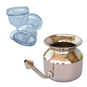 SoulGenie SteloKleen Stainless Steel Nasal Irrigator Neti Pot PLUS ChillEyes Eye Wash Cups (2 Pcs.)