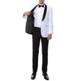 thumbnail image 3 of Ferrecci Men's Reno White/Black Slim Fit Shawl Collar Lapel 2 Piece Tuxedo Suit Set - Tux Blazer Jacket and Pants, 3 of 5